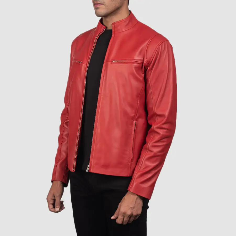 Men's Classic Structured Biker Leather Jacket