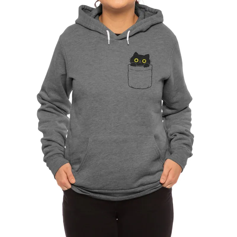 Pocket Cat Hoodie, Cute Casual Style Pick