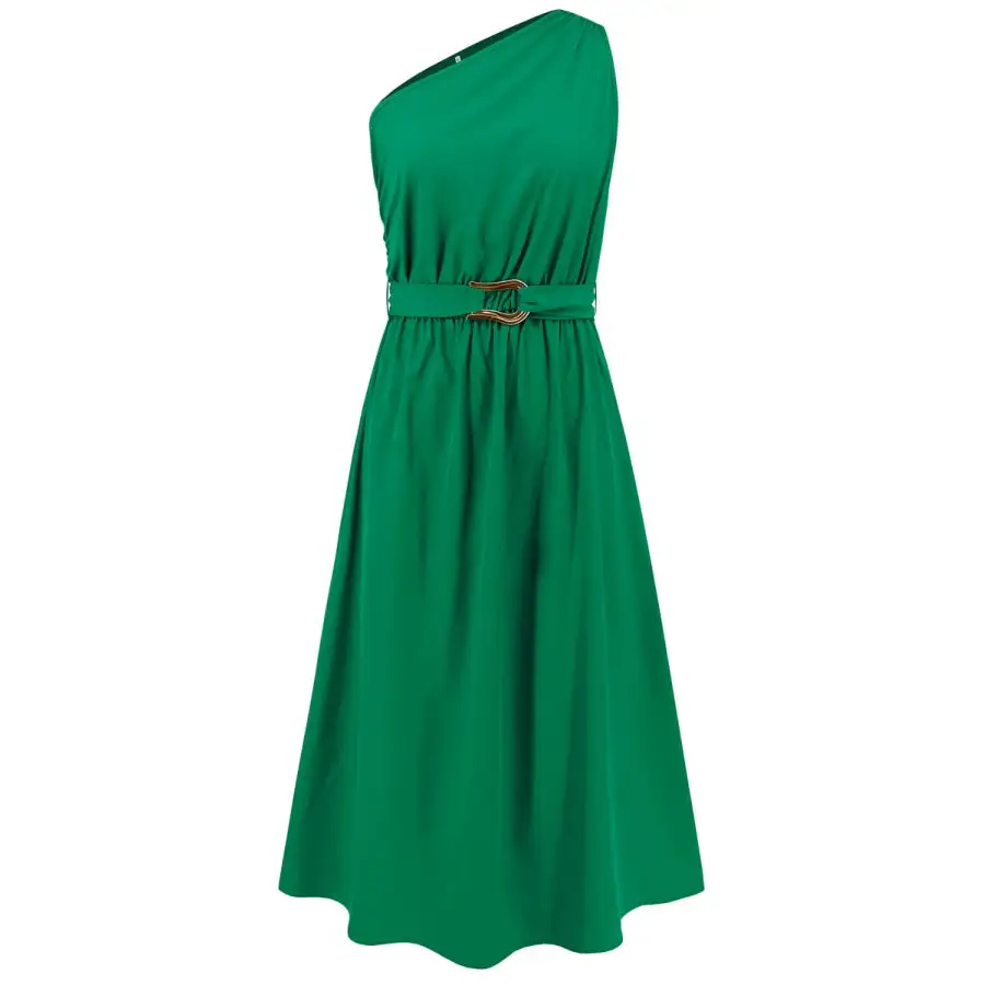 Single Single Shoulder Midi Dress
