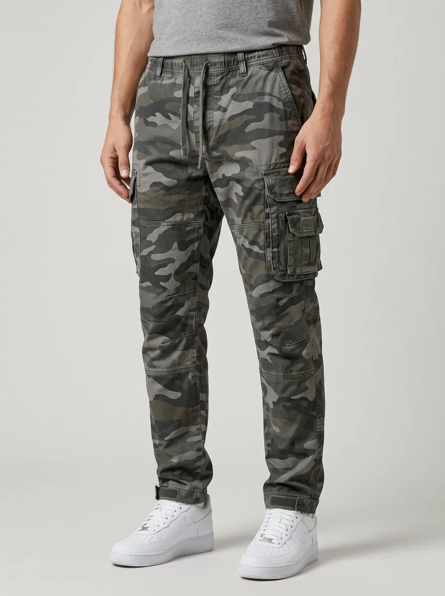 Men's Military Style Camouflage Printed Cargo Pants