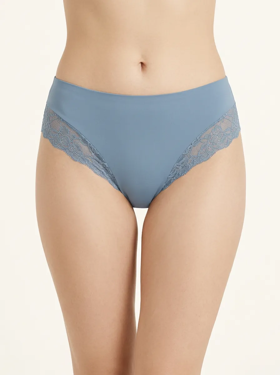 Floral-Lace Lace-Trimmed Briefs