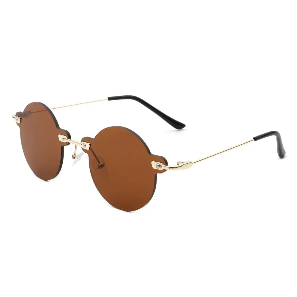 Knotted Round Rimless Frame Sunglasses