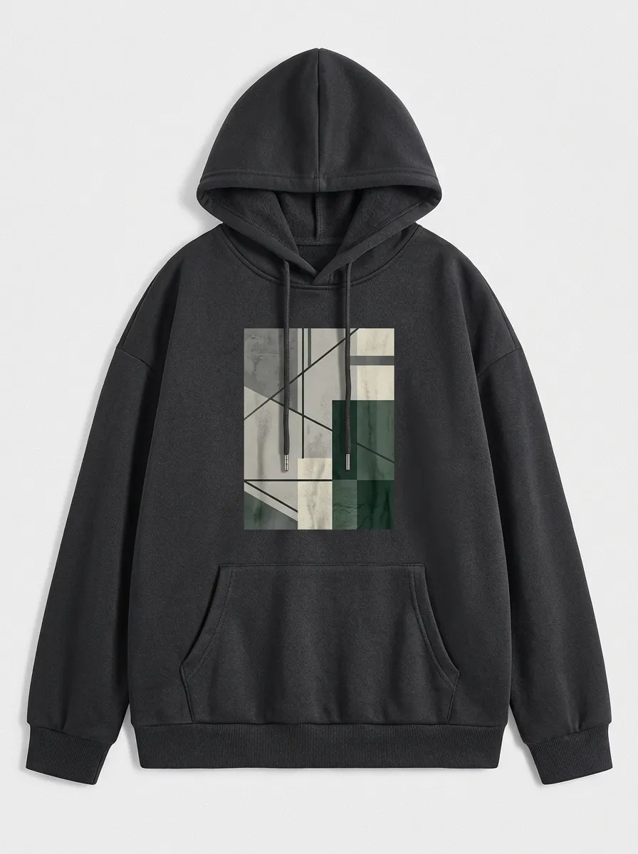 Unisex Everyday Abstract Geometric Art Print Hoodie