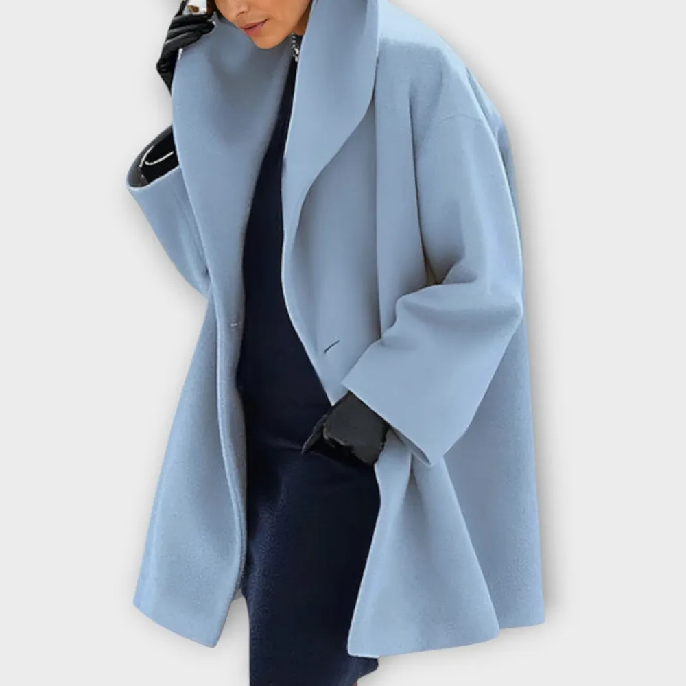 Wool Blend Shawl Collar Tailored Coat