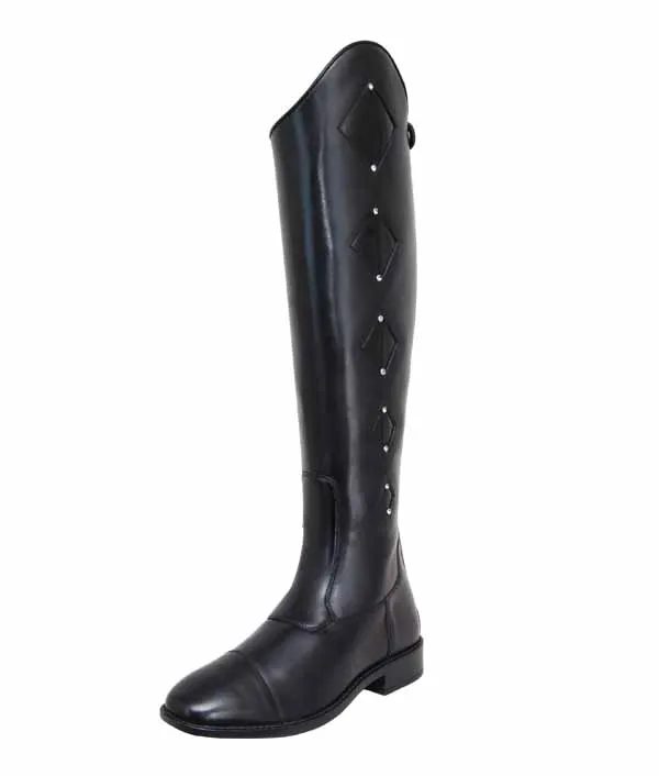 Patent Trim Rubber Sole Tall Riding Boots