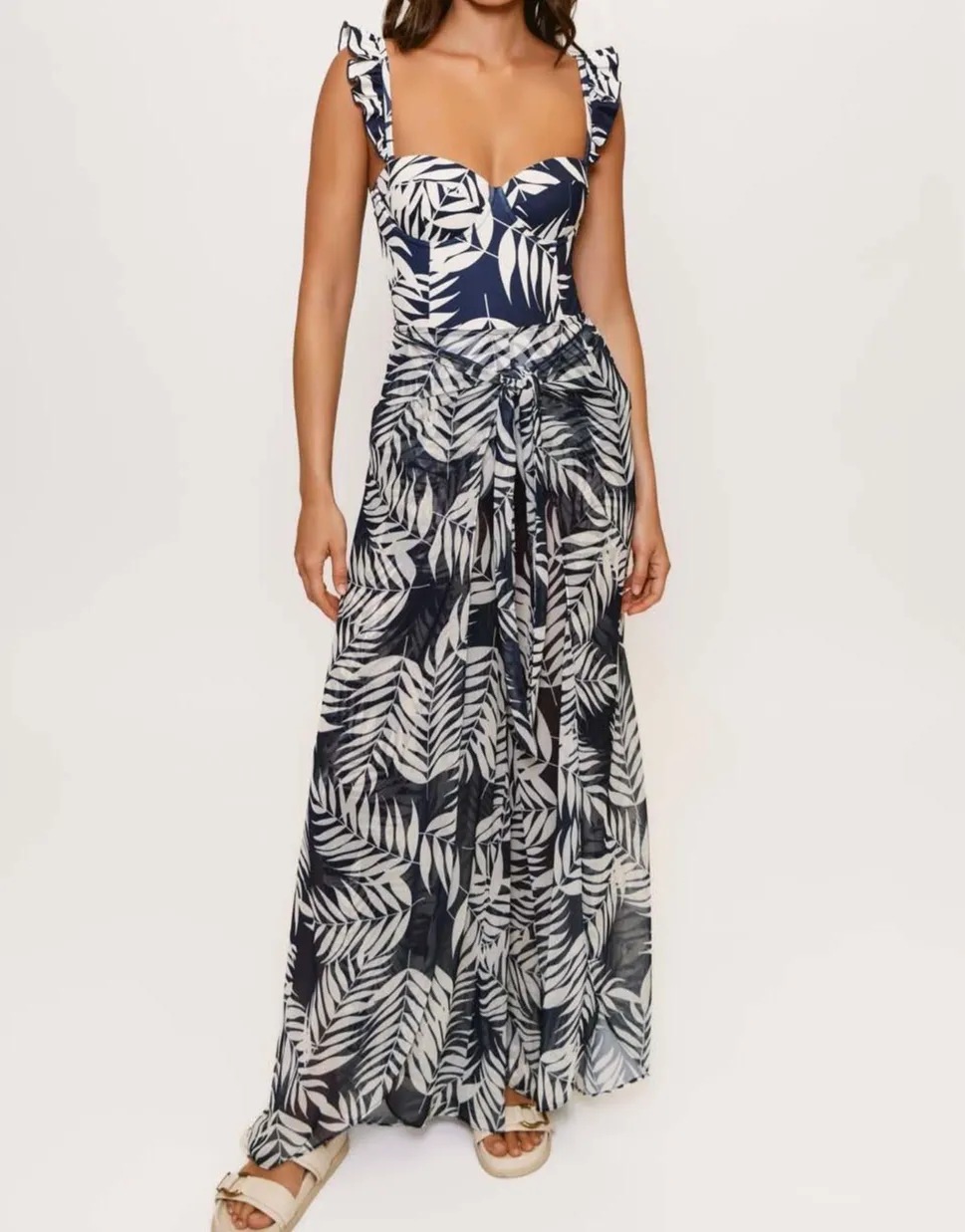Tropical Mesh Beach Cover Up