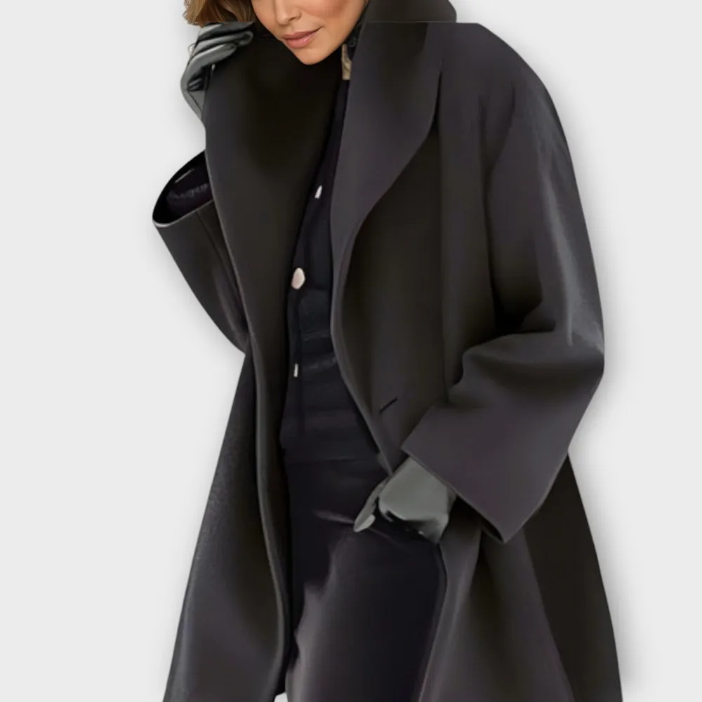 Wool Blend Shawl Collar Tailored Coat
