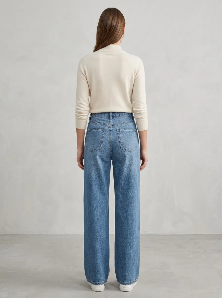 Women's Floral Side Stripe Boho Wide Leg Jeans