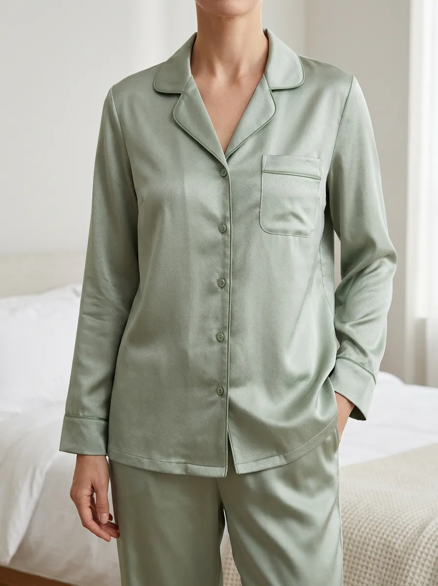 Easygoing Button Front Collared Sleepwear