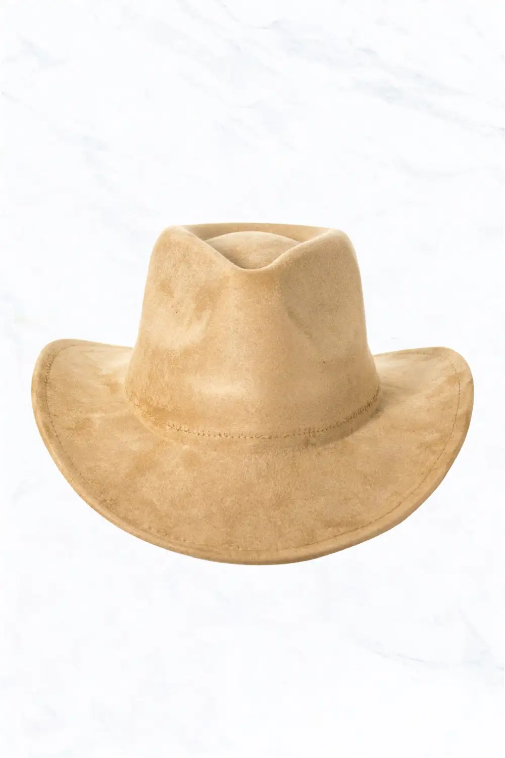 Suede Regular Cowboy Fedora Hat with Native Belt