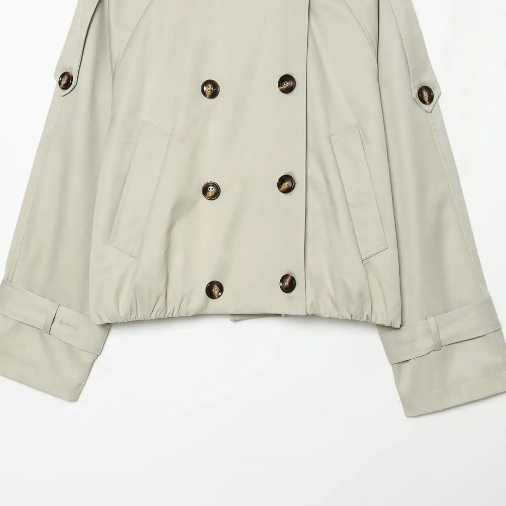 Polished Epaulette Detail Trench Coat