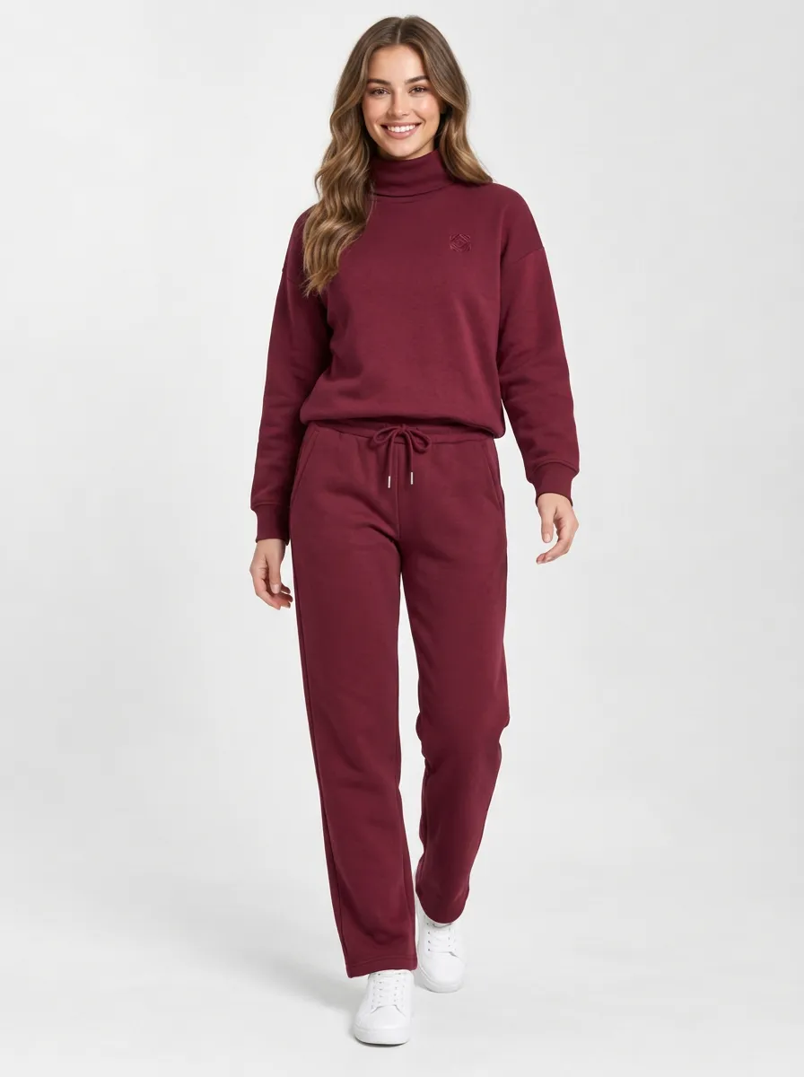 Women's Mock Neck Fleece Jogger Set