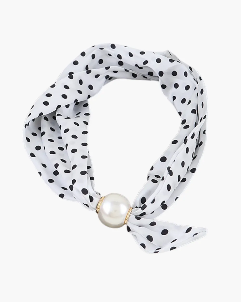 Polka Dot Pearl Scarf Necklace