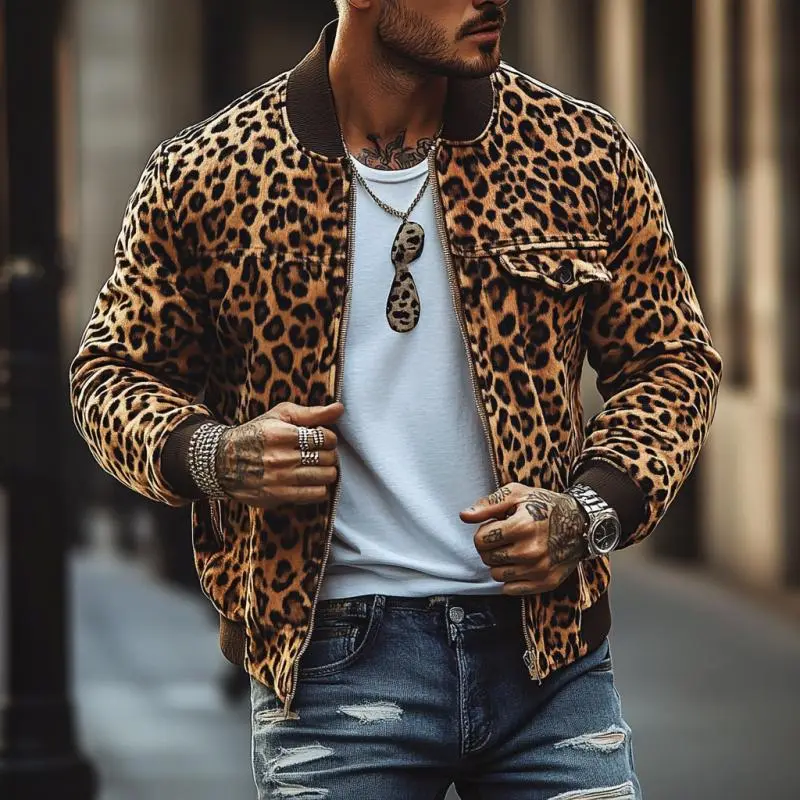 Rugged Field Leopard Print Jacket