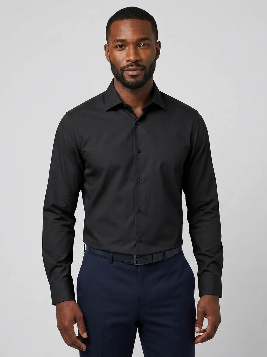 Men's Non-Iron Cotton Light Blue Solid Formal Shirt