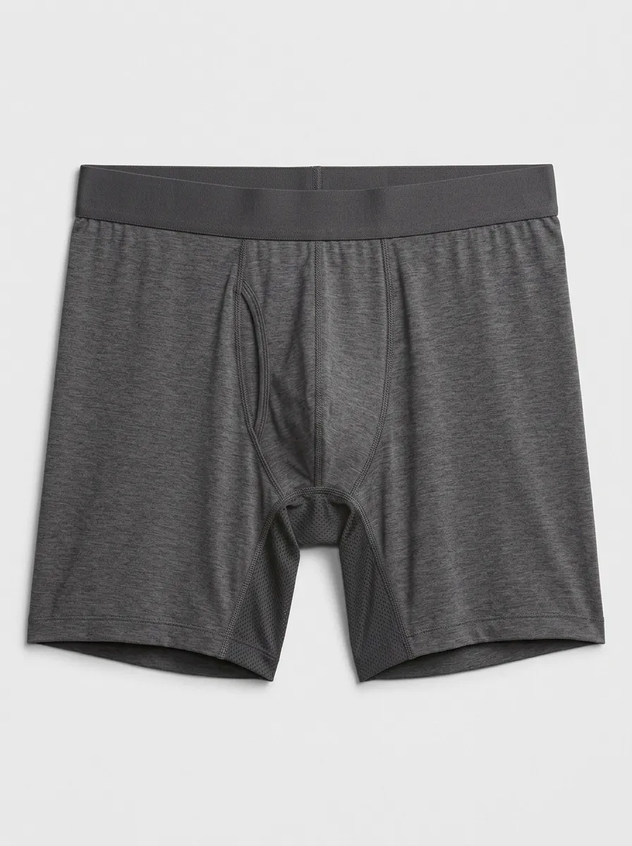 Men's Charcoal Heather Mesh Panel Boxer Briefs