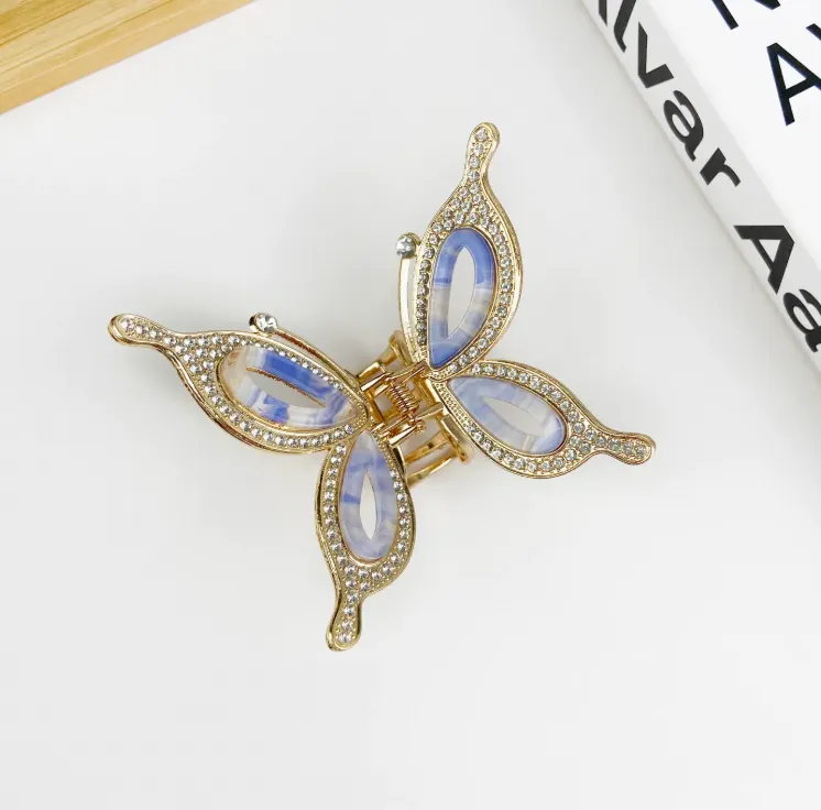 Butterfly Rhinestone Hair Claw Clip