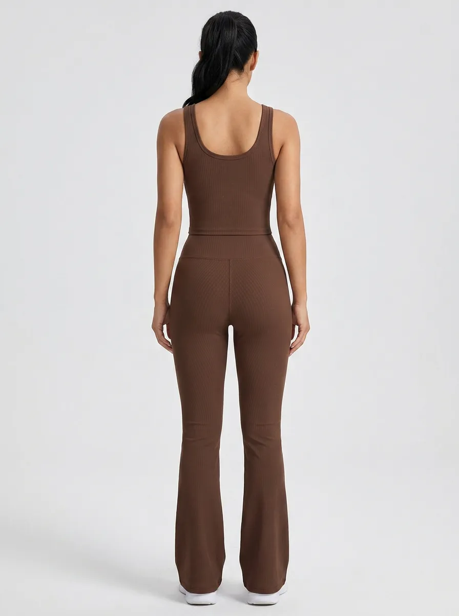 Active Cropped Women's Tank Top Flare Pants Active Set