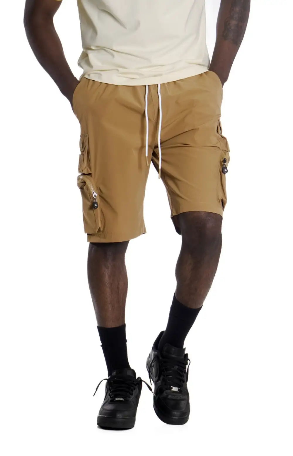 Casual Nylon Spandex Cargo Shorts