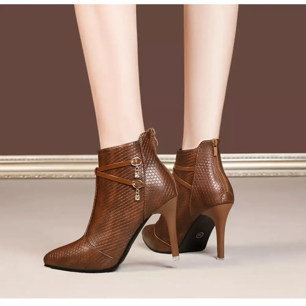 Pointed Toe Stiletto Ankle Boots