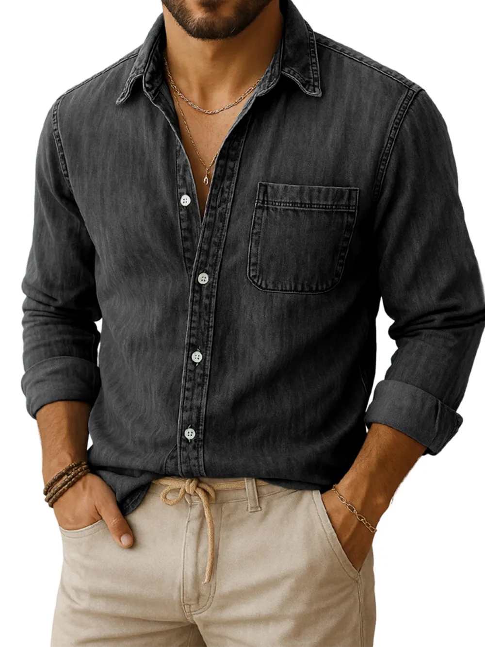 Relaxed Long Sleeve Pocket Shirt