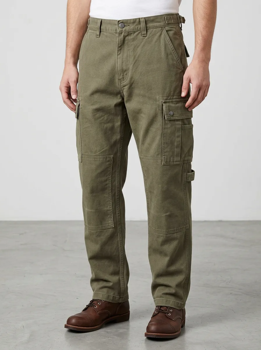 Men's Relaxed Canvas Utility Pocket Cargo Pants