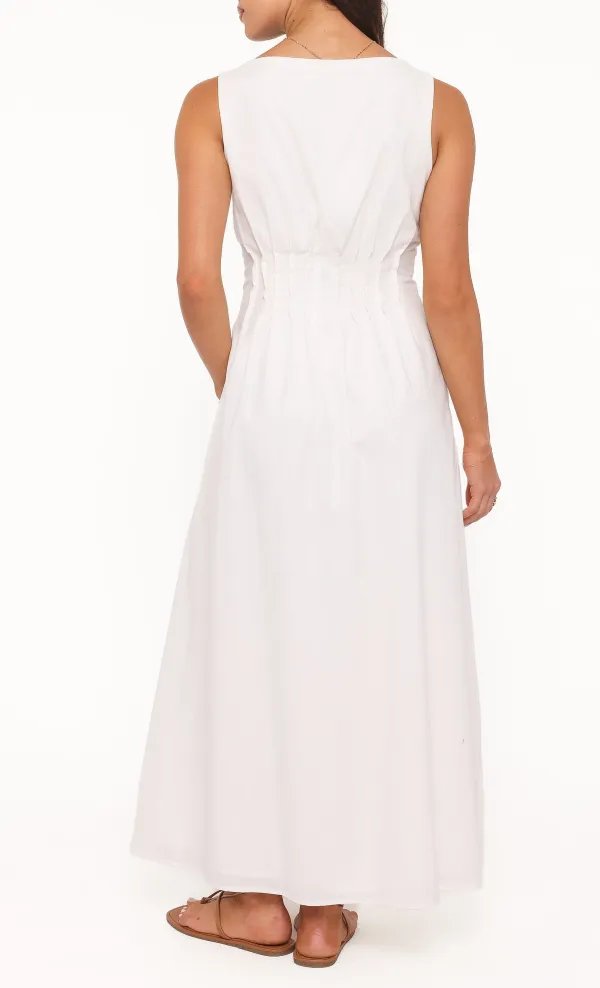 A-Line Round Neck Midi Dress