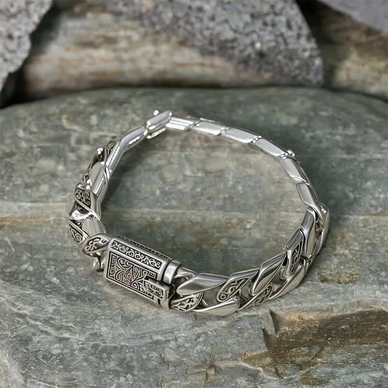 Chain Copper Tang Dynasty Flower Design Braided Bracelet