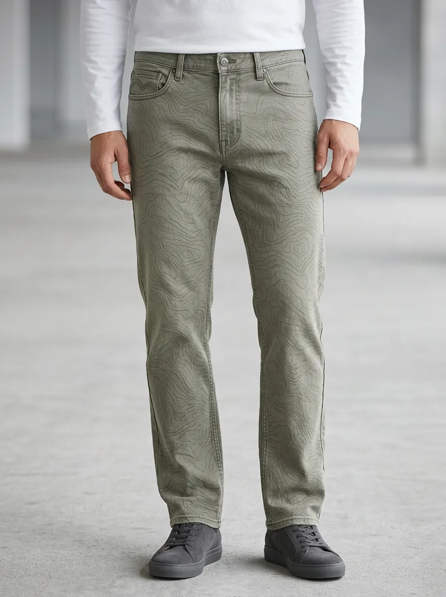 Hiking Topographic Map Jeans