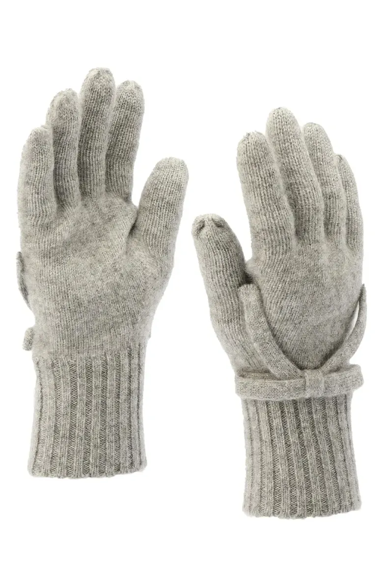 bow detail wool gloves