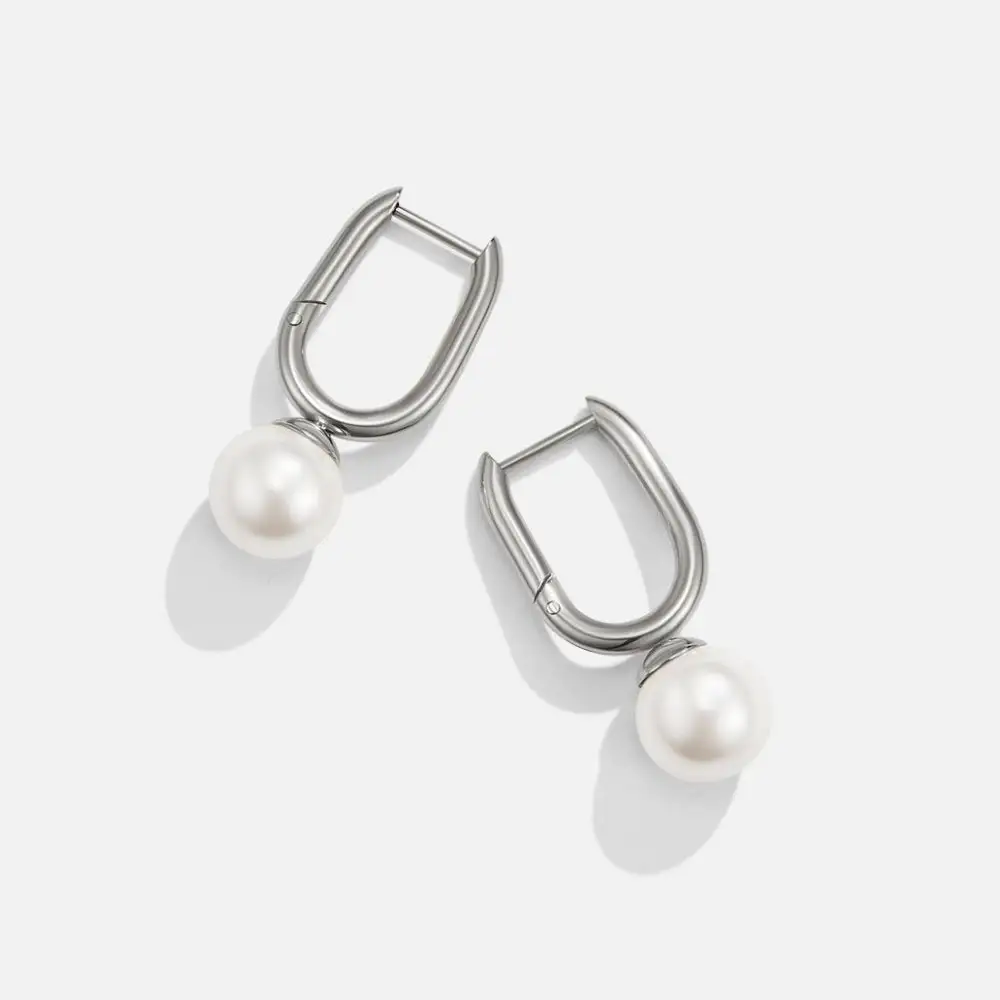 Classic Pearl Hoop Earrings