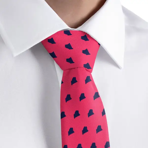 Polished Outline Emblem Theme Necktie