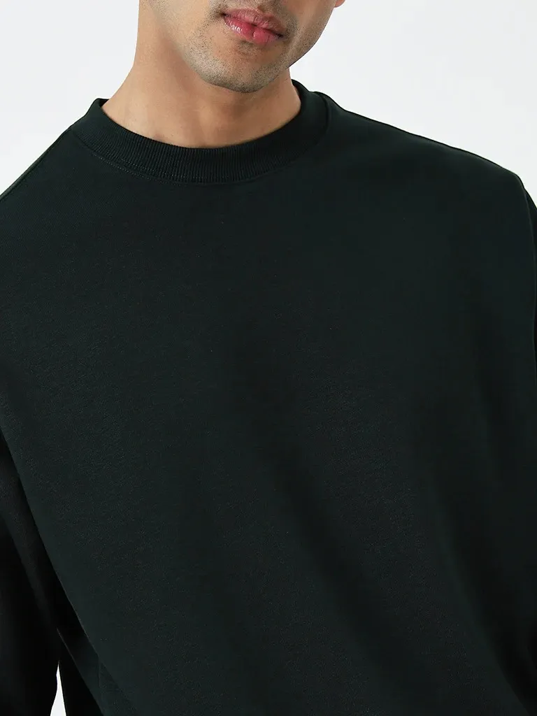 Casual Style  Solid Loose Cotton-Blend Sweatshirt