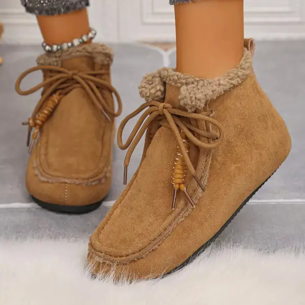 Lace-Up Flats Ankle Boots