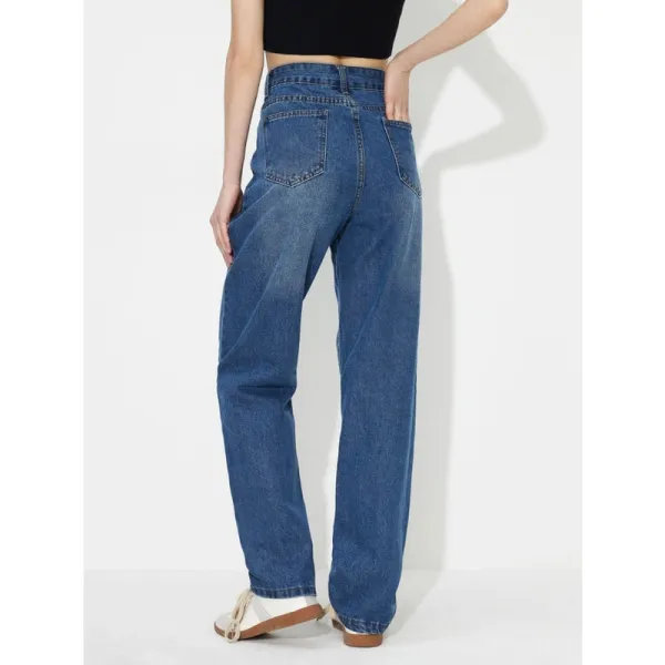 Asymmetric Waist Jeans with Pockets