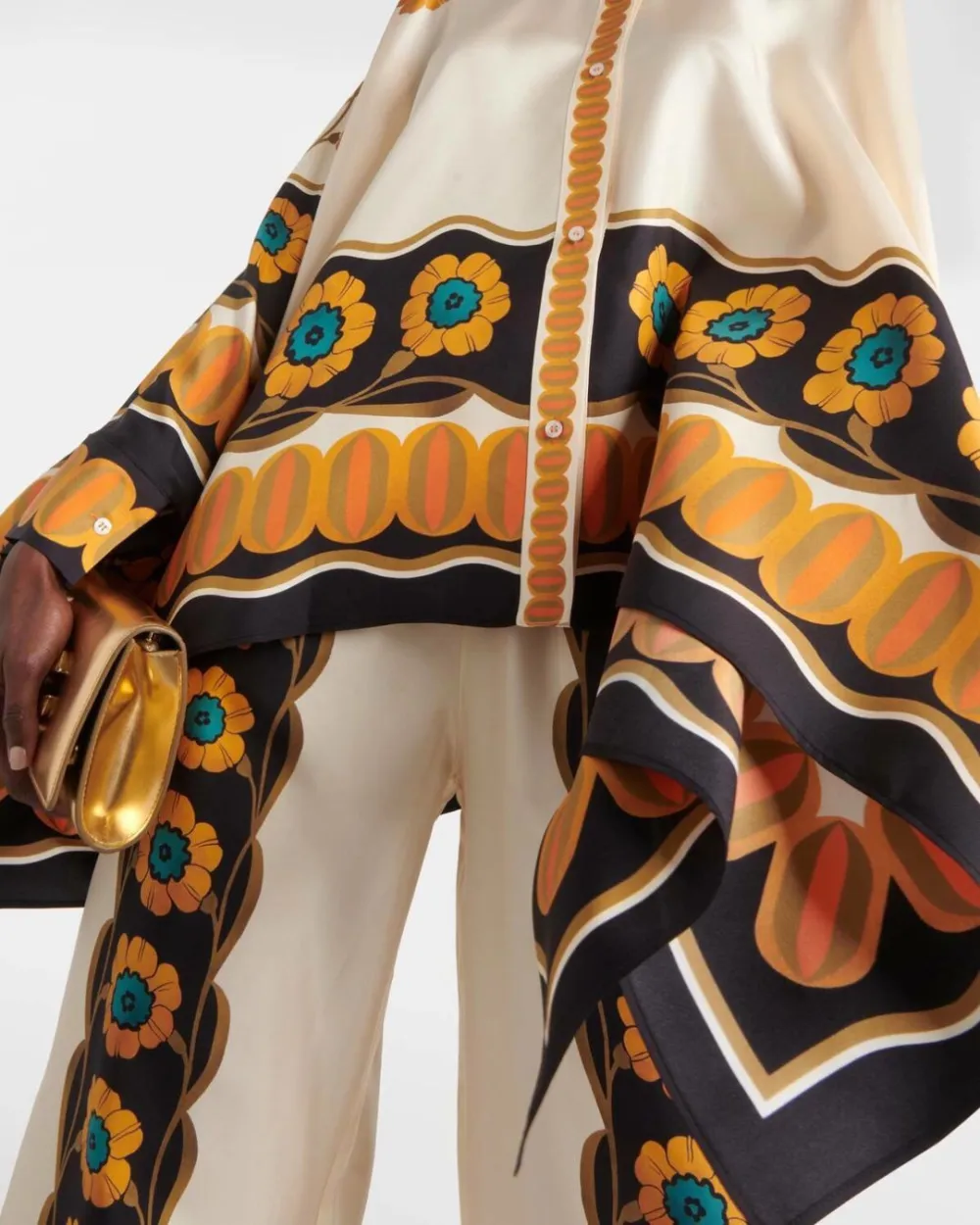 Daisy Floral Print Two-Piece Set Elegant Shirt and Pants Outfit