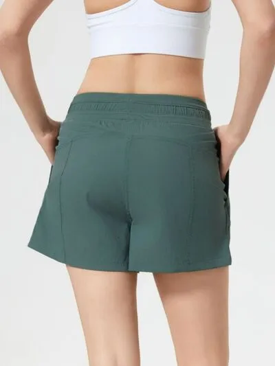 Drawstring Active Shorts With Pockets