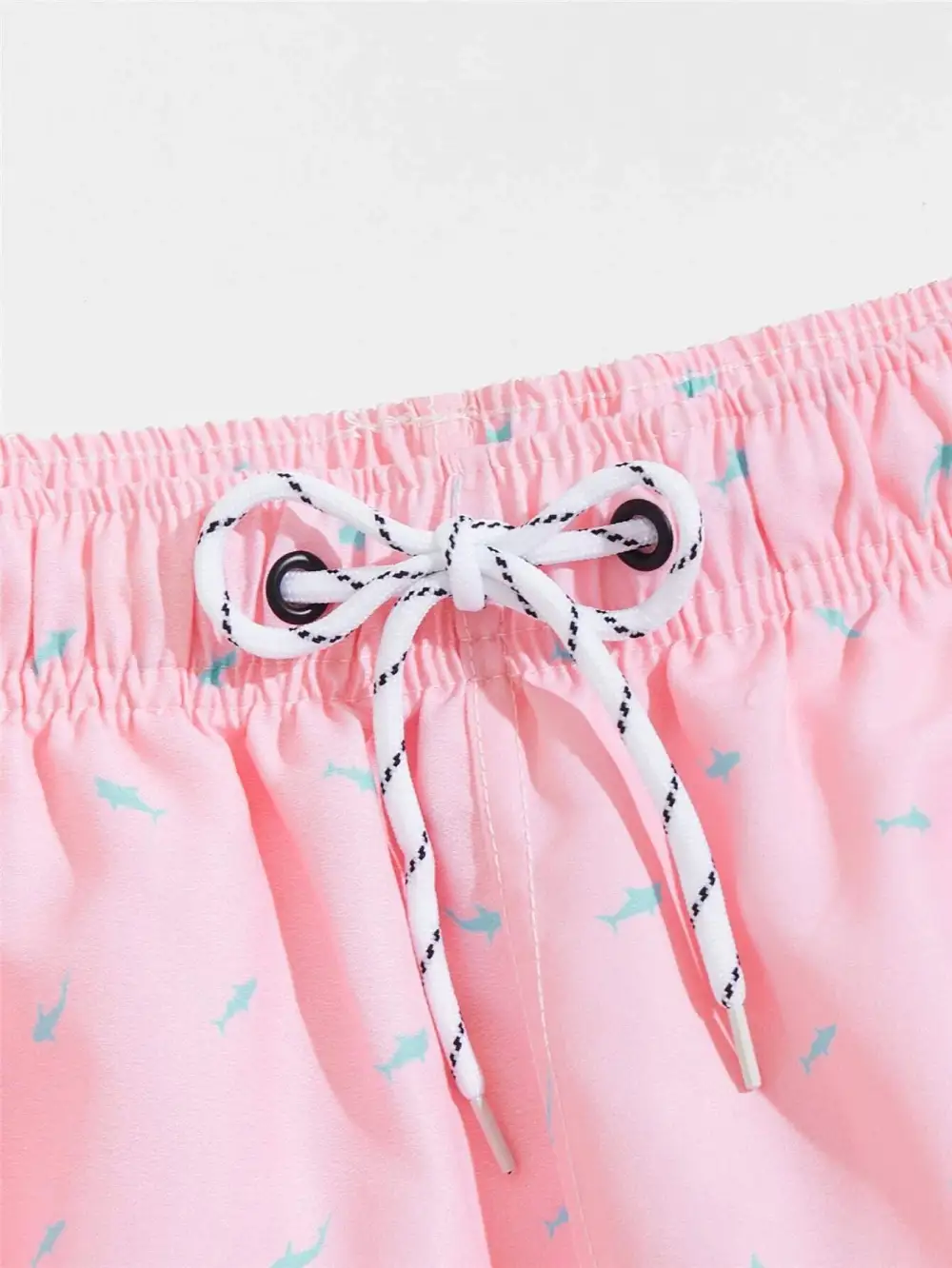 Men's Allover Shark Print Pocket Swim Trunks