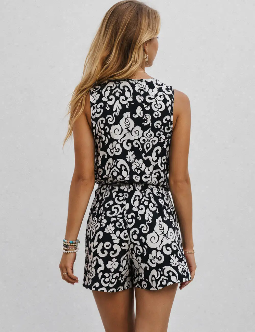 Boho Color Block Top Shorts Two Piece Set