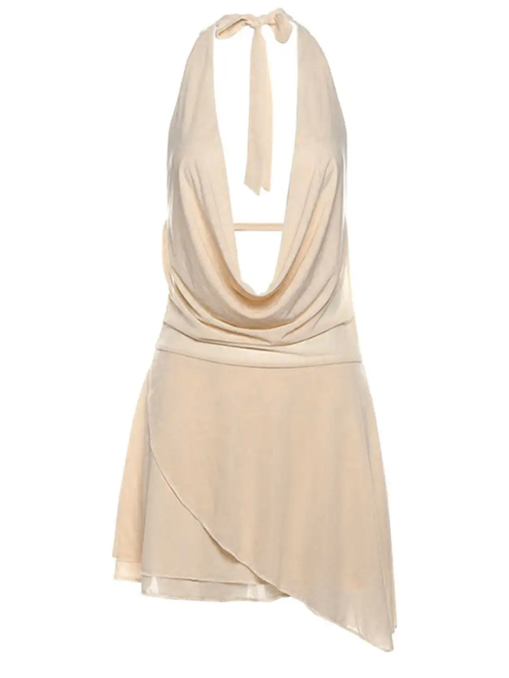 Gathered Detail Ruffle Mini Dress