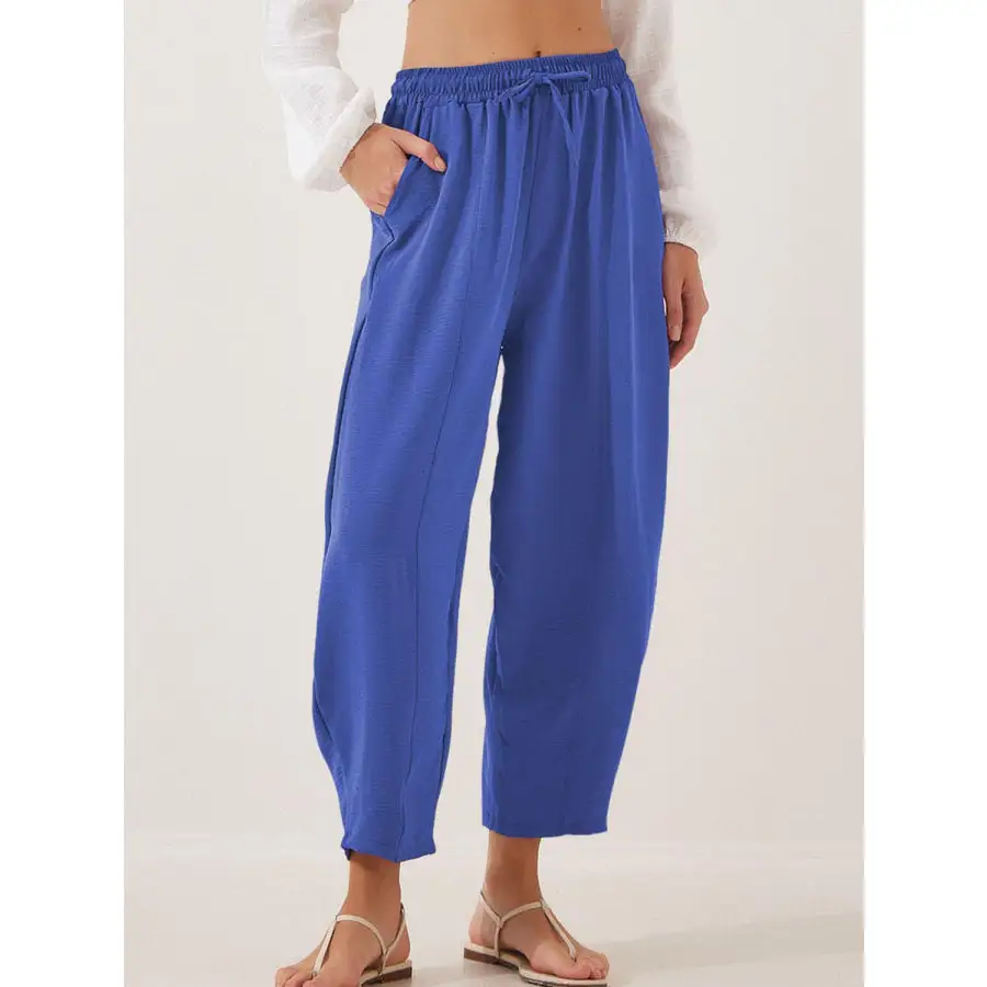 Full Size Drawstring Cropped Jogger Pants Plus Size