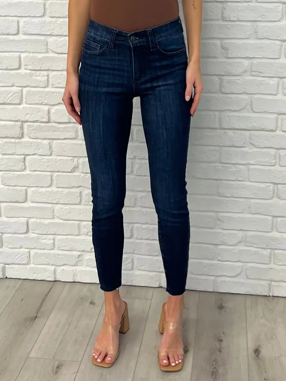 Denim Mid Rise Skinny Fit Distressed Jeans