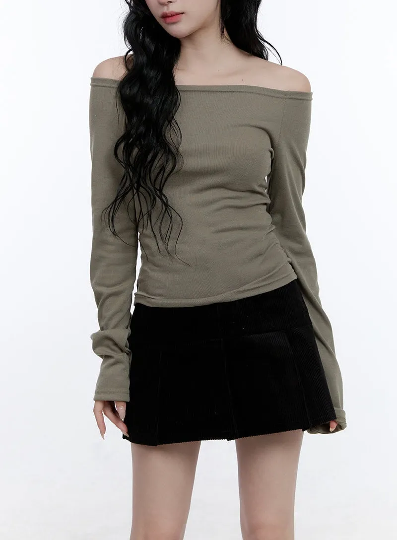 Essential Off-Shoulder Long Sleeve Top