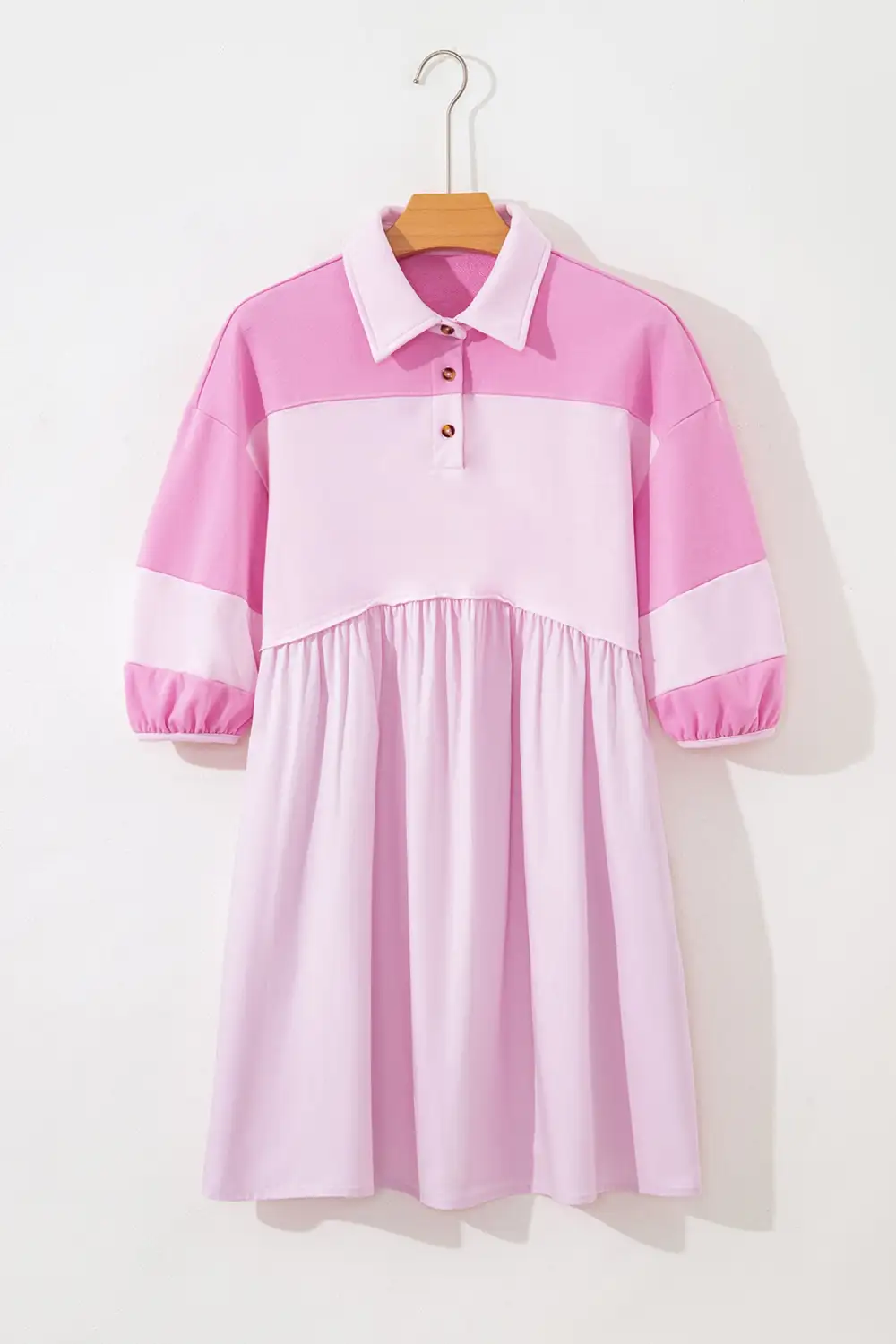 Gathered Detail Patchwork Mini Dress