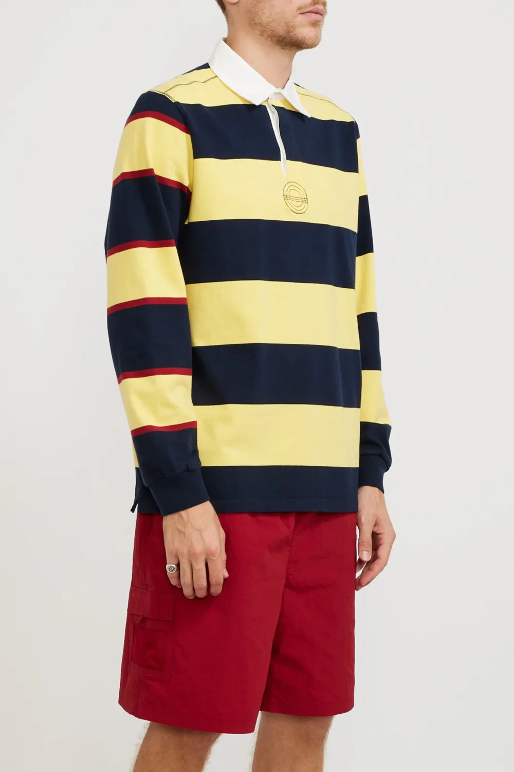 Striped Logo Rugby Polo