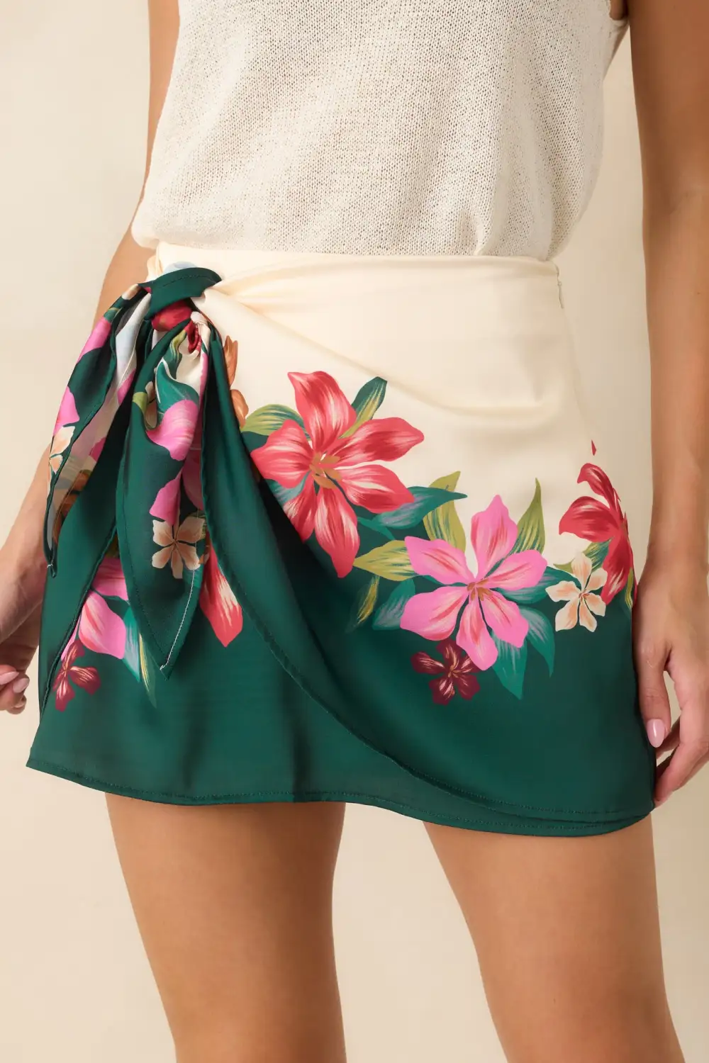 Kiwi Multicolor Floral Mini Skirt