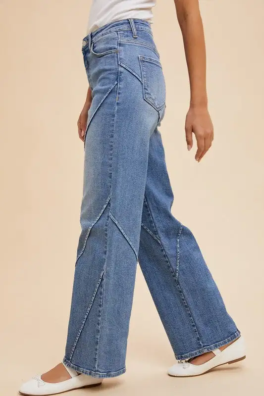 Button Front High Rise Denim Jeans