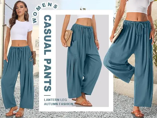 Women’s Linen Blend Wide Leg Pants