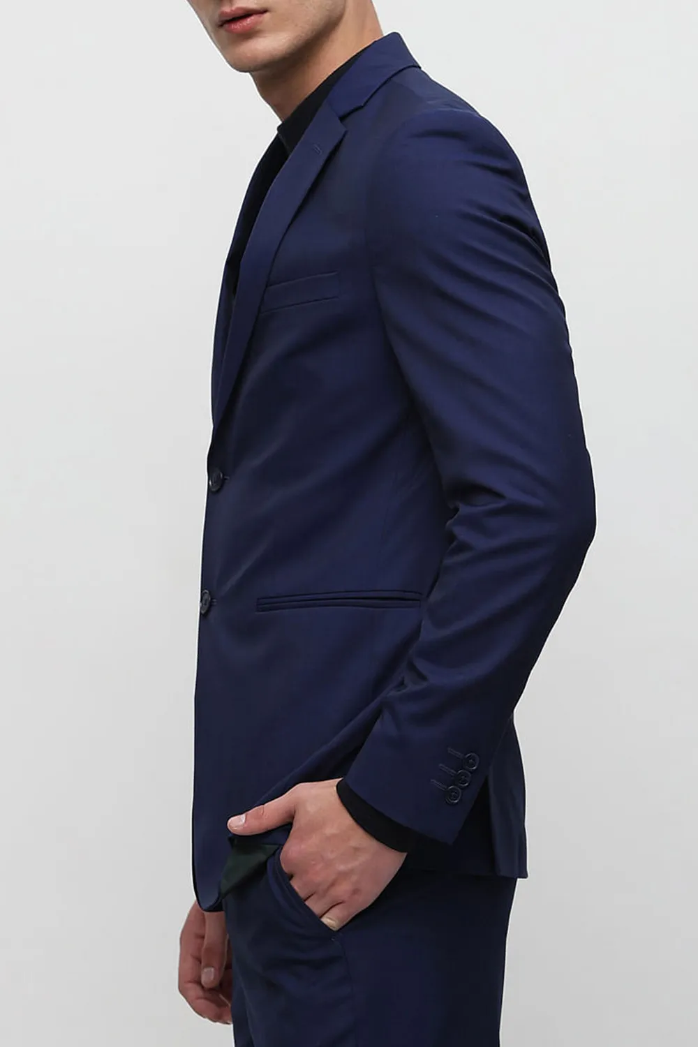 Blue Slim Fit Suit-Set Blazer