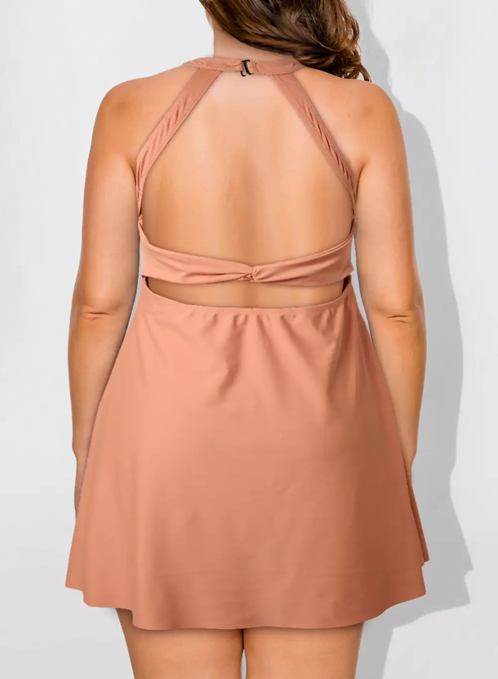 Swimwear Solid Backless Flared Active One Pieces